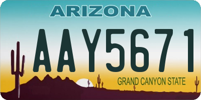 AZ license plate AAY5671