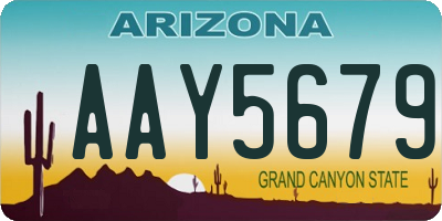 AZ license plate AAY5679