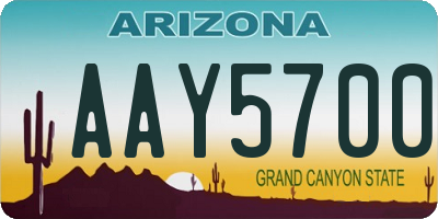AZ license plate AAY5700