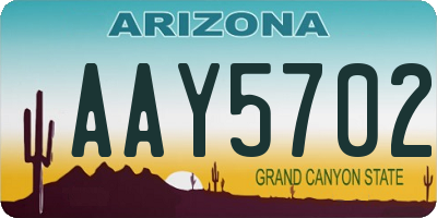 AZ license plate AAY5702