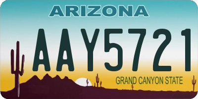 AZ license plate AAY5721