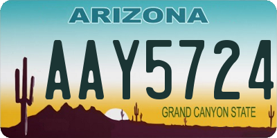 AZ license plate AAY5724
