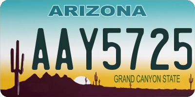 AZ license plate AAY5725