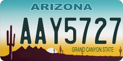 AZ license plate AAY5727