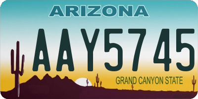 AZ license plate AAY5745