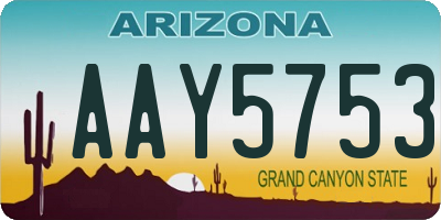 AZ license plate AAY5753