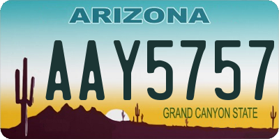 AZ license plate AAY5757