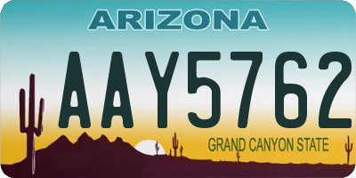 AZ license plate AAY5762