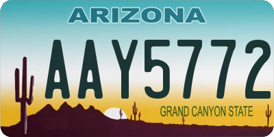 AZ license plate AAY5772