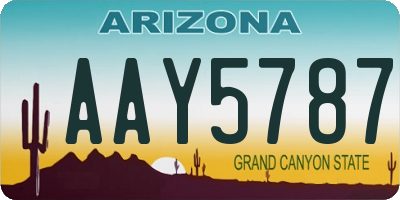 AZ license plate AAY5787