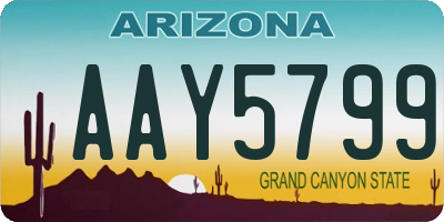 AZ license plate AAY5799