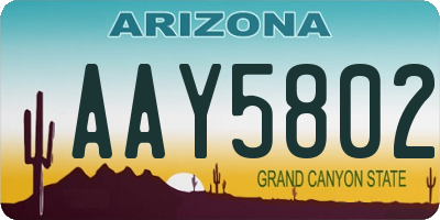 AZ license plate AAY5802