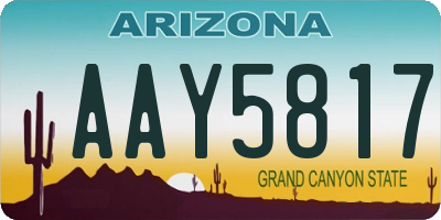 AZ license plate AAY5817