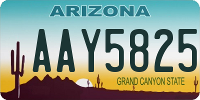 AZ license plate AAY5825
