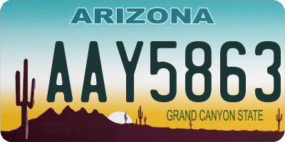 AZ license plate AAY5863