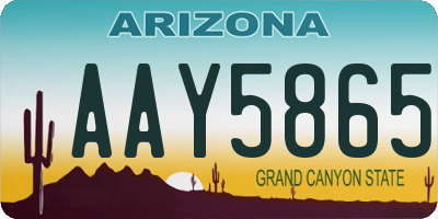 AZ license plate AAY5865