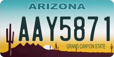 AZ license plate AAY5871