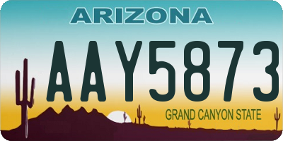 AZ license plate AAY5873