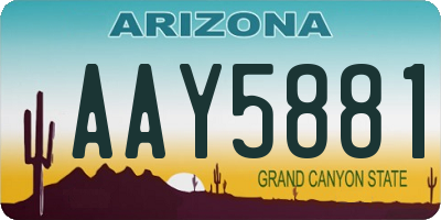 AZ license plate AAY5881