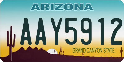 AZ license plate AAY5912