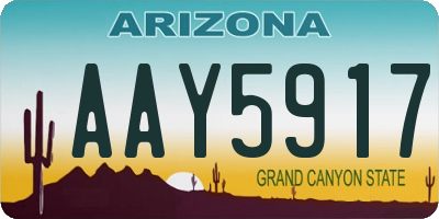 AZ license plate AAY5917