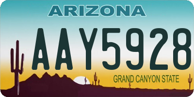 AZ license plate AAY5928