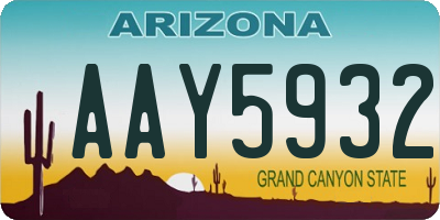 AZ license plate AAY5932