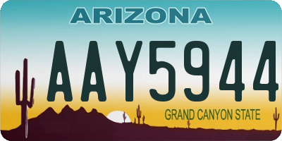 AZ license plate AAY5944