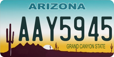 AZ license plate AAY5945
