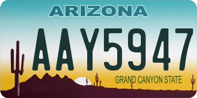 AZ license plate AAY5947