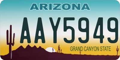 AZ license plate AAY5949