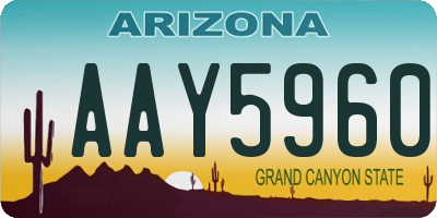 AZ license plate AAY5960