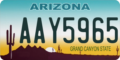 AZ license plate AAY5965