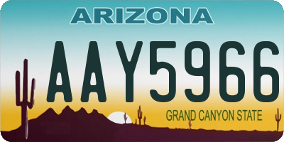 AZ license plate AAY5966