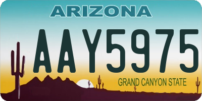 AZ license plate AAY5975