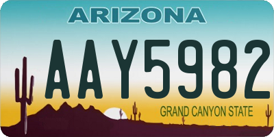 AZ license plate AAY5982