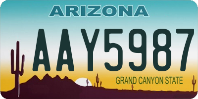 AZ license plate AAY5987
