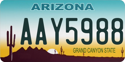 AZ license plate AAY5988