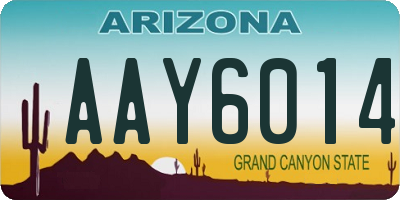 AZ license plate AAY6014