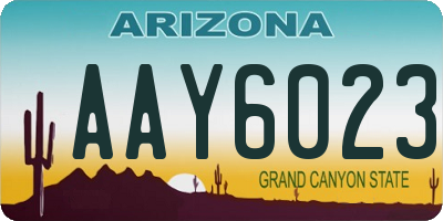 AZ license plate AAY6023