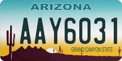 AZ license plate AAY6031