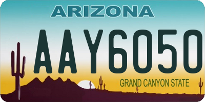 AZ license plate AAY6050