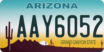 AZ license plate AAY6052