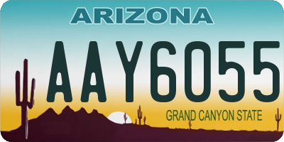 AZ license plate AAY6055