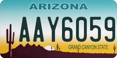 AZ license plate AAY6059