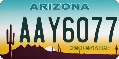 AZ license plate AAY6077