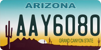 AZ license plate AAY6080