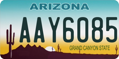 AZ license plate AAY6085