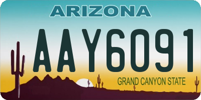 AZ license plate AAY6091