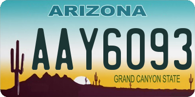 AZ license plate AAY6093